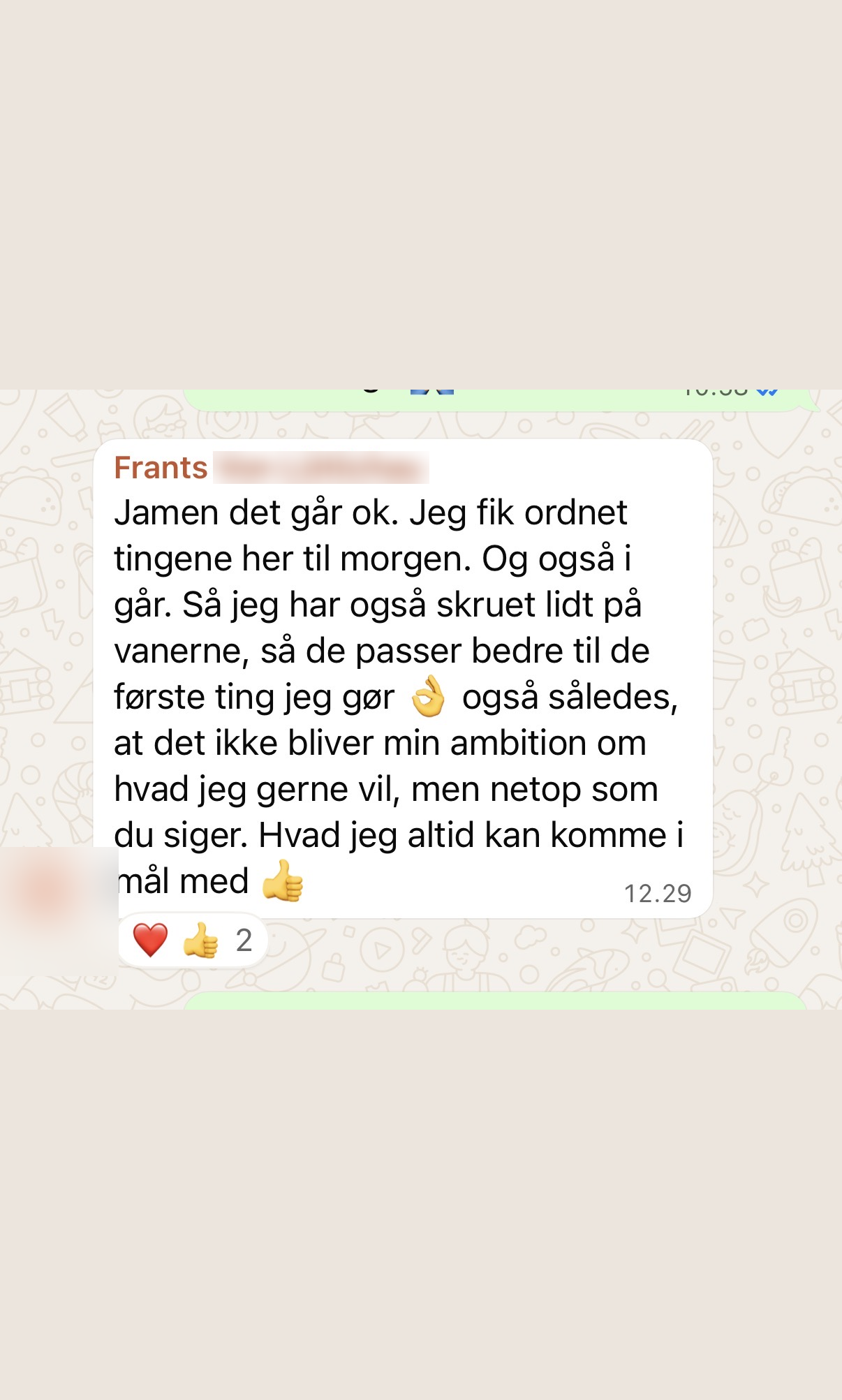 WhatsApp: Frants sænk barren